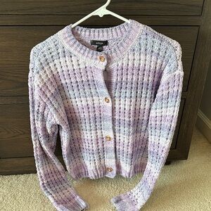 Aqua Girls XL Lavender Cardigan Sweater